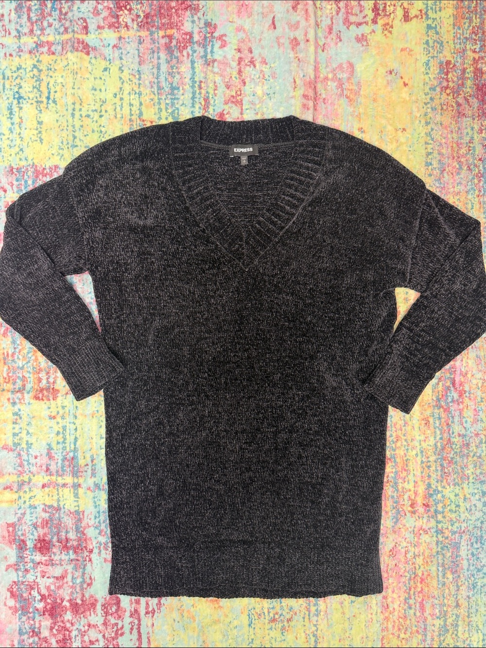 Express Charcoal V-Neck Sweater/sweater dress